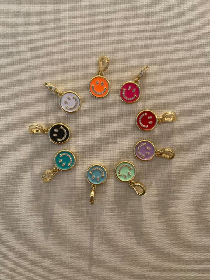 Smiley Charm Hellblau