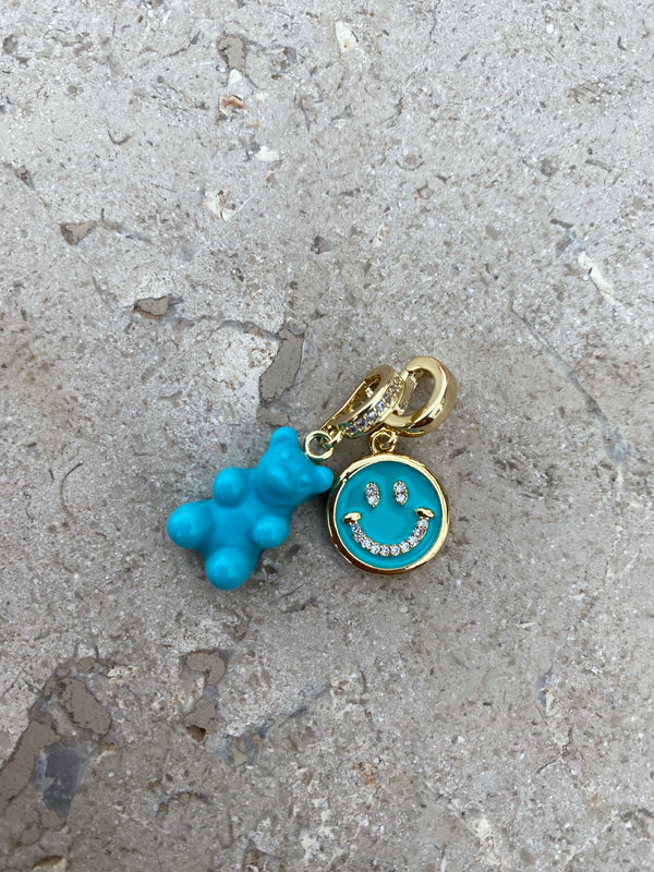 Smiley Charm Hellblau